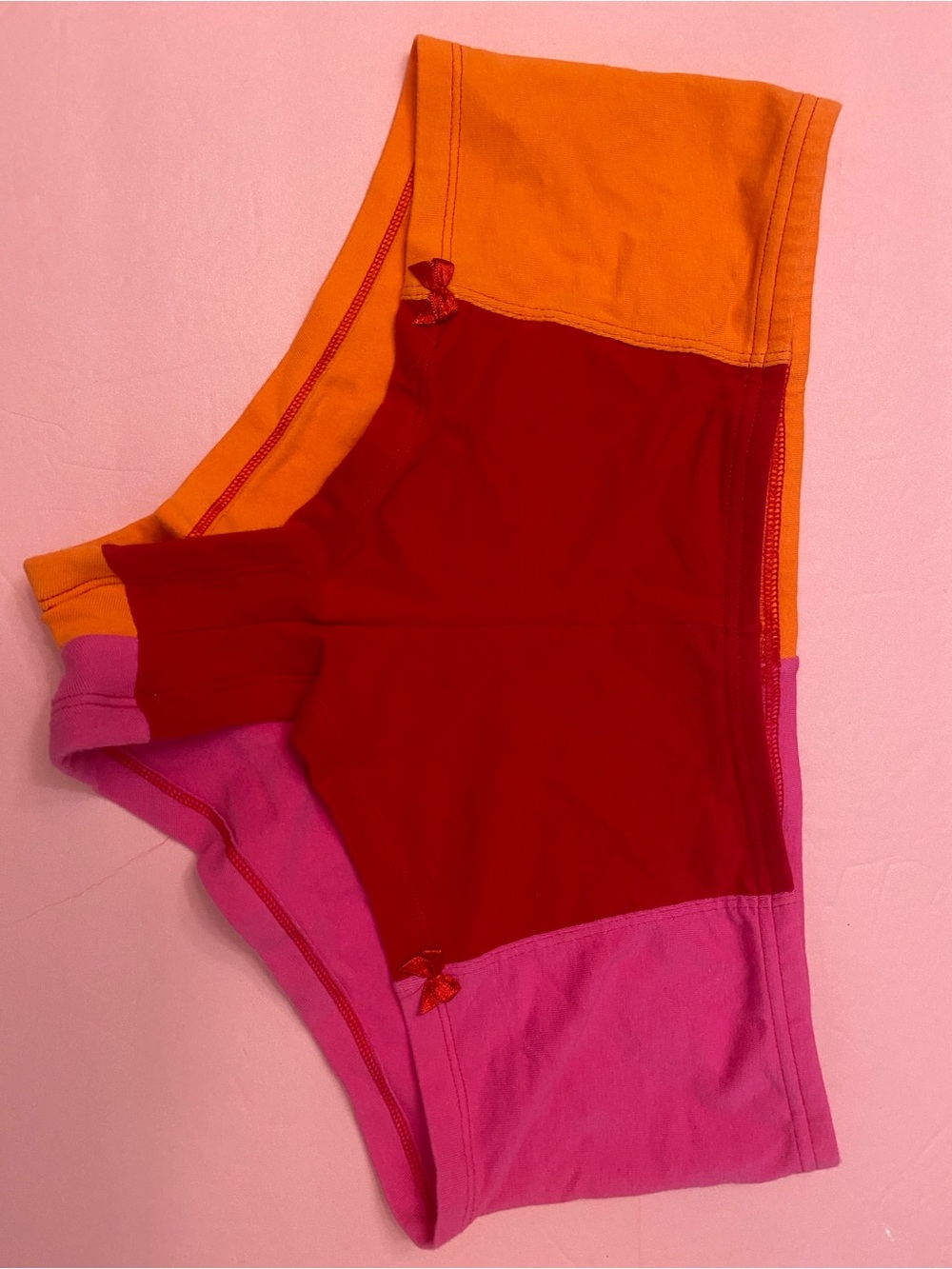 NEW Y2K 2003 VS Pink hipster panties vintage rare pink orange red colorblock